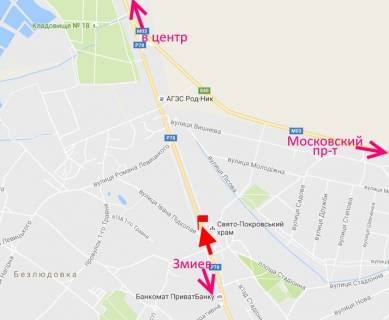 Билборд B в Безлюдовке, 3x6  Гагаріна пр., с. Безлюдівка, (5), в'їзд в місто схема
