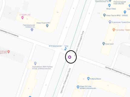 Scrolller, Scroll A in Dnipro (Dnipropetrovsk) Pola av.  (kolis. Kirova av.) - Antonovica st. (kolis. Sverdlova st.) - 247641 scheme