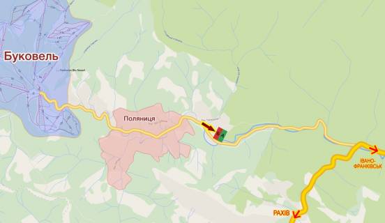 Билборд  в Буковеле, 3x6  с. Паляниця, в'їзд схема