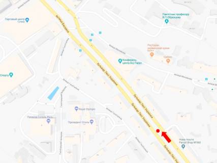 Ситискролл A в Киеве, 1.8x1.2  Українки бул., 3, на світлофорі, в сторону вул. Хрещатик схема