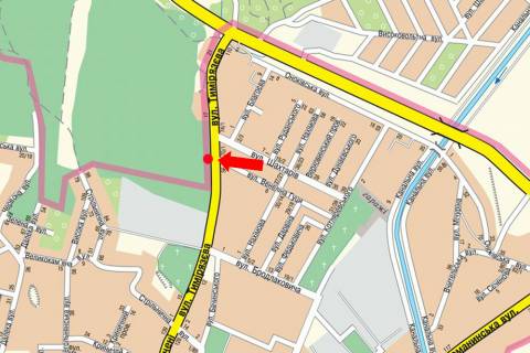 Билборд A в Ужгороде, 3x6  Тимірязєва вул., біля автобусної зупинки схема