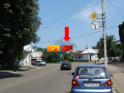 Билборд  в Житомире, 3x6  Хлібна вул. / Дмитрівська вул., біля музею Корольова, права фото 1