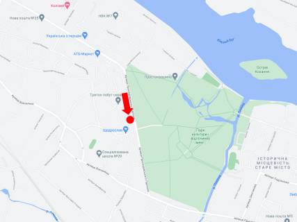 Билборд  в Хмельницком, 3x6  Курчатова вул., 1А, біля магазину "Тритон" схема