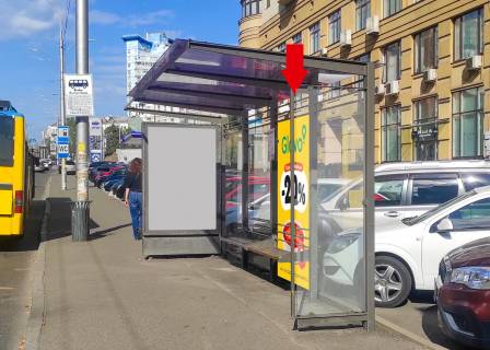 Сiтiлайт A у Києві, 1.36x2.04  Чорновола вул., зупинка "вул. Златоустівська", фронтальний Фото 1