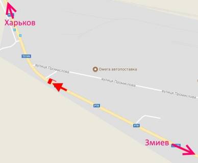 Билборд A в Васищеве, 3x6  с. Васищеве, Промислова вул., біля Омега, в'їзд в місто схема