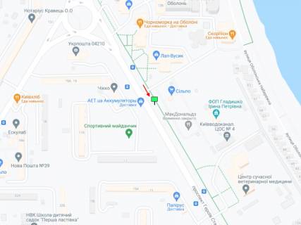 Білборд, Бігборд (Борд)  B у Києві просп. Володимира Івасюка (Героїв Сталінграда)., 12Г схема