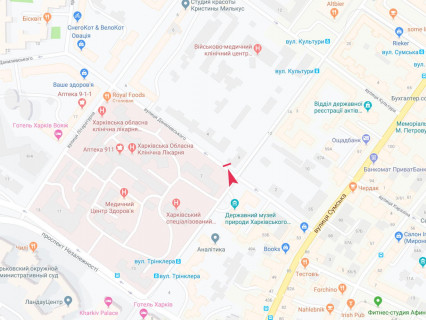 Бэклайт A в Харькове, 2.3x3.14  Данилевського вул. - Трінклера вул., в центр схема