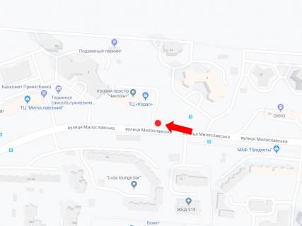 Билборд  в Киеве, 3x6  Милославська вул., 6, біля супермаркету "Сільпо", в сторону вул. Радунської схема