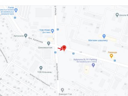 Билборд A в Днепр (Днепропетровск) Калинова вул. - Янтарна вул. схема