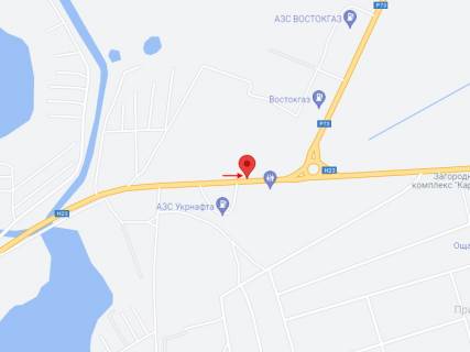 Билборд B на трассах Днепровской области, 6х3  Автошлях Кривий Ріг - Запоріжжя (Н-23), розвилка Нікополь-Марганець-Дніпро-Запоріжжя, навпроти "пост ДАІ", рух до розвилки з м. Нікополь схема
