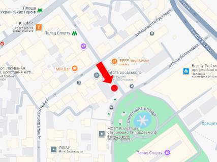 Non-Standard A in Kyiv, 2.1x3.8  Рогнідинська вул. - Руставелі вул., 13, зупинка "ст.м. Палац спорту", (S повне бренд. = внутр. 7,9695 м2 + зовн. 7,9695 м2 + сіті 4,32 м2) scheme