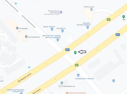 Бэклайт A в Днепр (Днепропетровск), 8х4  Донецьке шосе - вул. Березинська (на розділовій смузі), біля ТРЦ Караван, на світлофорі, рух у бік ж/м Ломівський схема