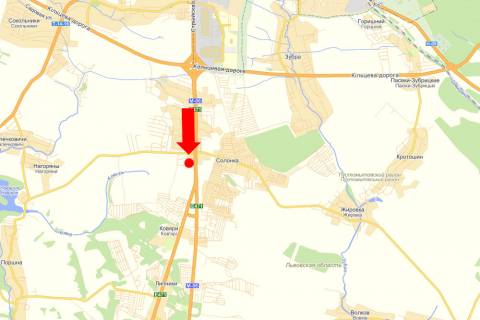 Билборд A в Солонке, 3x6  Траса Львів-Чоп, с. Солонка, виїзд з міста схема