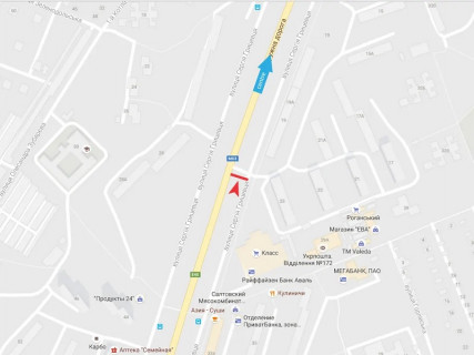 Билборд A в Харькове, 3x6  92-й бригади (кол. Грицевця) вул., 25а, в центр схема