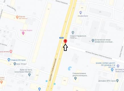 Скроллер A в Днепр (Днепропетровск), 3.14х2.32  Слобожанський (Газети Правда) пр.), 40 - вул. Богдана Хмельницького (Героїв Сталінграда), на світлофорі - 181545 схема