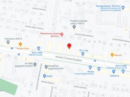 Видеоборд A в Ровно Бандери вул., 57, аптека "Волиньфарм", прайс за ролик 10 сек 1 вихід/5 хвилин, на двосторонньому екрані, від 144 виходів на день. Розрахунок для інших параметрів трансляції уточнюйте у менеджера. - 301498 схема