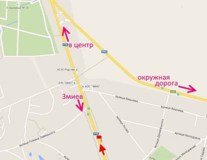 Білборд, Бігборд (Борд)  A у Безлюдівці, 3x6  Гагаріна пр., с. Безлюдівка, (4), в'їзд в місто схема