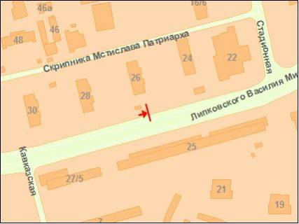 Бэклайт B в Киеве, 2.3x3.14  Липківського вул. (колиш. Урицького вул.), 26, в центр схема