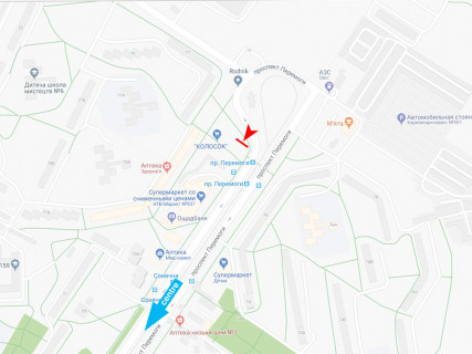 Билборд A в Харькове, 3x6  Перемоги пр., 77, в центр схема