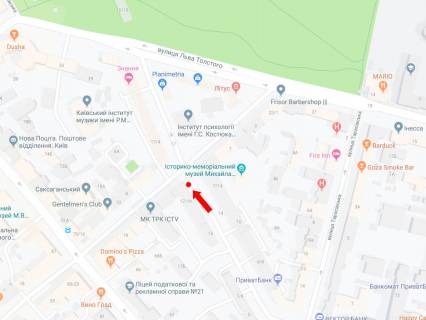 Ситилайт B в Киеве, 1.8x1.2  Микільсько-Ботанічна вул., 17/19 - вул. Паньківська, в сторону Ботанічного саду схема