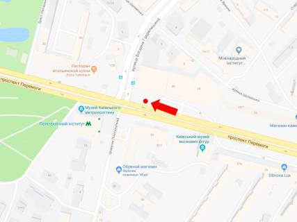 Video Billboard A in Kyiv, 2.3x3.14  Berestejs'kij av. (kolis. av. Peremogi), 26, navproti st.m. "Politehnicnij institut", bila TRC "Smart Plaza", supermarketu "Sil'po", z centru, (rolik 10 sek, 1 vihid/1,5 hvilini) - 300348 scheme