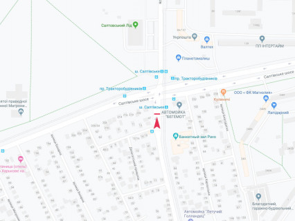 Билборд B в Харькове, 3x6  Тракторобудівників пр., 47 - Салтівське шосе, з центру схема