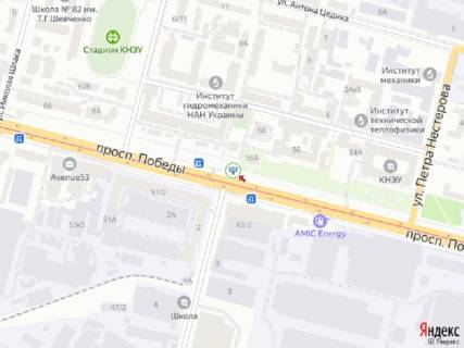 Видеоборд A в Киеве просп. Берестейський (Перемоги)., 60 - Гарматна вул., з центру, прайс за трансляцію ролика 10 сек 1вихід / 90 сек, з 0:00 до 23:59 - 297155 схема