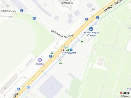 Видеоборд A в Киеве Глушкова пр. - Касіяна вул., ст.м. "Іподром", в центр, прайс за трансляцію ролика 10 сек 1вихід/90 сек, з 0:00 до 23:59 - 379468 схема
