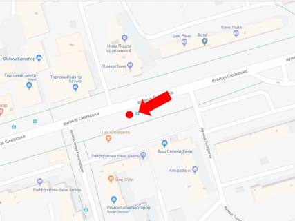 Ситилайт B в Львове, 1.8x1.2  Сихівська вул., 5, зуп. "Кавалерідзе", навпроти ТЦ "Сихів", в сторону вул. Червоної Калини схема