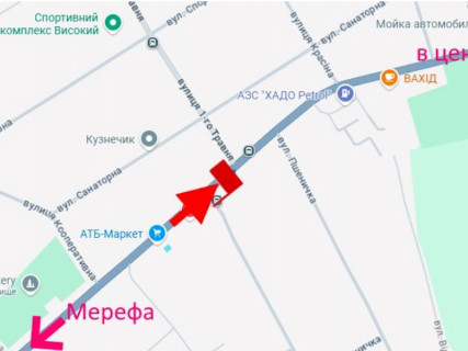 Білборд, Бігборд (Борд)  A у Високому, 3x6  Ощепкова вул. - 1-го Травня вул., с. Високий, біля повороту на ринок, в сторону Харкова схема