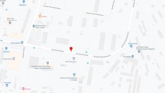 Билборд B в Хмельницком Купріна вул., 54/3, навпроти, АЗС "Укрнафта" схема