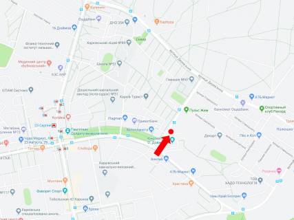 Билборд A в Харькове, 3x6  Космонавтів вул. 2 - вул. 23 серпня, в сторону вул. Дерев'янко схема