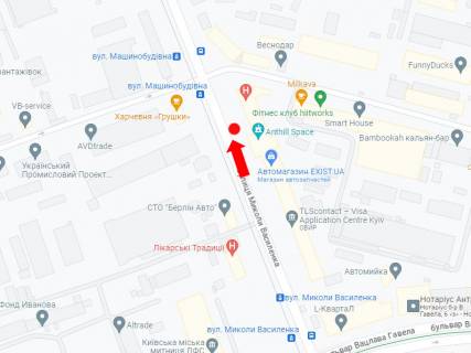 Билборд A в Киеве, 3x6  Василенка вул.,7 схема