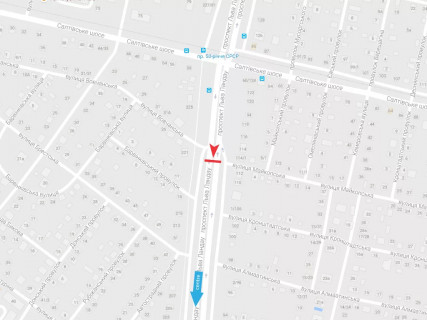 Билборд B в Харькове, 3x6  просп. Льва Ландау (50-річчя СРСР), 114/1 - Чеська (кол. Майкопська) вул., з центру схема