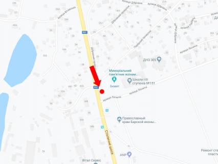 Білборд, Бігборд (Борд)   у Києві, 3x6  Столичне шосе - вул. Ліснича, в бік Конча-Заспи схема