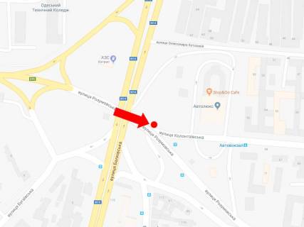Билборд  в Одессе, 3x6  Розумовська вул. / Колонтаївська вул., біля Центрального автовокзалу, в центр схема
