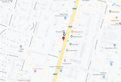 Скролер, Скрол A у Дніпро (Дніпропетровськ), 3.14х2.32  Слобожанський (Газети Правда) пр.) в районі буд. №73, супермаркет Брусничка, на світлофорі - 230063 схема