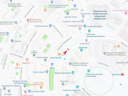Бэклайт A в Харькове, 2.3x3.14  просп. Незалежності (просп. Правди)., 5б - Курбаса (кол. Ромен Роллана) вул., в центр схема