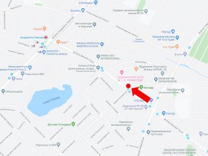 Билборд A в Харькове, 3x6  Василя Стуса вул. (Механізаторська). 21 - Самоцвітна (Сахалінська) вул, в сторону вул. Ак. Павлова схема