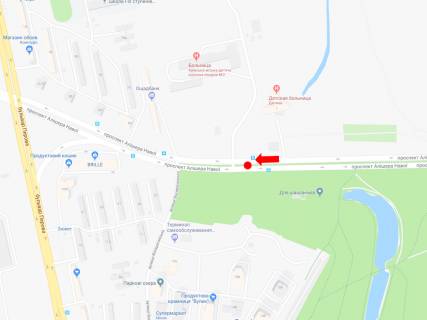 Билборд  в Киеве, 3x6  Навої пр., 1а, роздільник, в сторону Воскресенський (Перова б-р) проспект схема