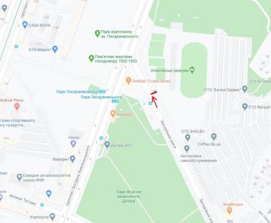 Билборд A в Днепр (Днепропетровск), 6х3  Запорізьке шосе, в районі перехрестя з просп. Богдана Хмельницького (Героїв Сталінграда), на світлофорі схема