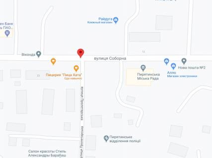 Video Billboard A in Piryatin Soborna st., 28, apteka "Vitamin", prajs za rolik 10 sek 1 vihid/5 hvilin, z 8:00-22:00. Rozrahunok dla insih parametriv translacii utocnujte u menedzera. - 301485 scheme