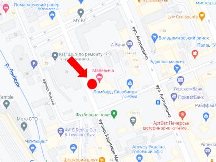 Билборд  в Киеве, 2.3x3.14  Малевича вул., 83, в сторону вул. Байкової схема