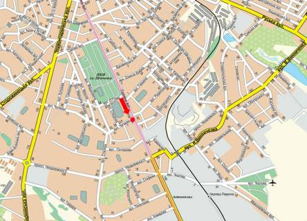 Citylight  in Chernivtsi, 1.8x1.2  Golovna st., 102 / Serbanuka st. (kol. Capaeva st.), z centru scheme