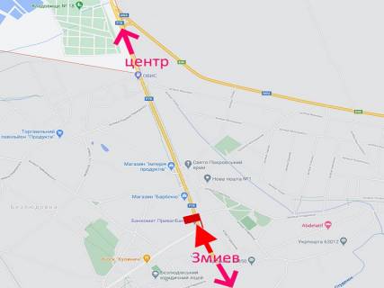 Билборд A в Безлюдовке, 3x6  Аерокосмічний пр., с. Безлюдівка, поворот на пляж, в'їзд у місто схема