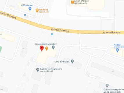 Видеоборд A в Киеве Полярна вул., 8, аптека "Вітамін", прайс за ролик 10 сек 1 вихід/5 хвилин, на двосторонньому екрані, від 144 виходів на день. Розрахунок для інших параметрів трансляції уточнюйте у менеджера. - 301185 схема