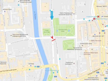 Видеоборд A в Харькове, 2.3x3.14  Клочківська вул. - Соборний узвіз, в центр - 667836 схема