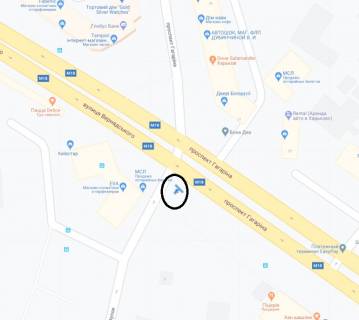 Білборд, Бігборд (Борд)  B у Харкові Гагарина пр., 24 - Молчановский пер. схема