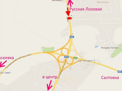 Билборд A в Лесном, 3x6  Харківське шосе, пост ДАІ, с. Лісне, (2), в'їзд в місто схема