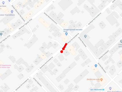 Ситилайт B в Львове, 1.8x1.2  Антоновича вул., 47 - вул. Мельника, зуп. "Мельника", з центру схема